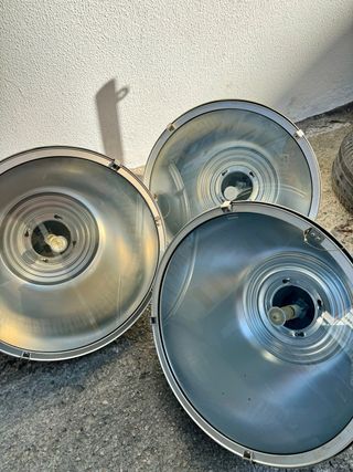 3 Lámparas industriales grandes Vintage