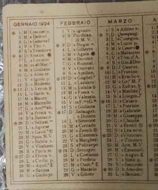 REPERTO Calendario Pubb F.LLI RAMAZZOTTI S.A. 1924