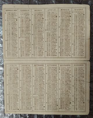 REPERTO Calendario Pubb F.LLI RAMAZZOTTI S.A. 1924