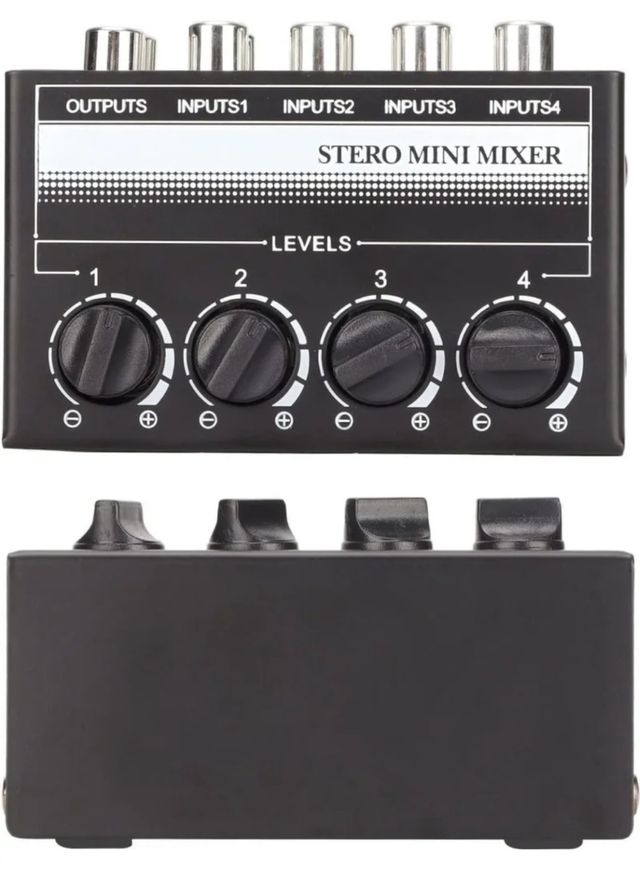 Mezclador audio RCA 4canales.
