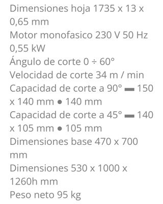 TRONZADORA DE SIERRA DE CINTA 0255 FERVI
