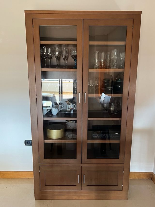Vitrina Madera y Cristal Maciza