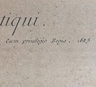 Muy antiguo grabado del siglo XVIII 1685