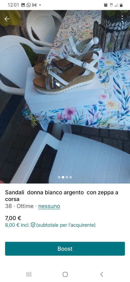 Sandali donna bianco e argento