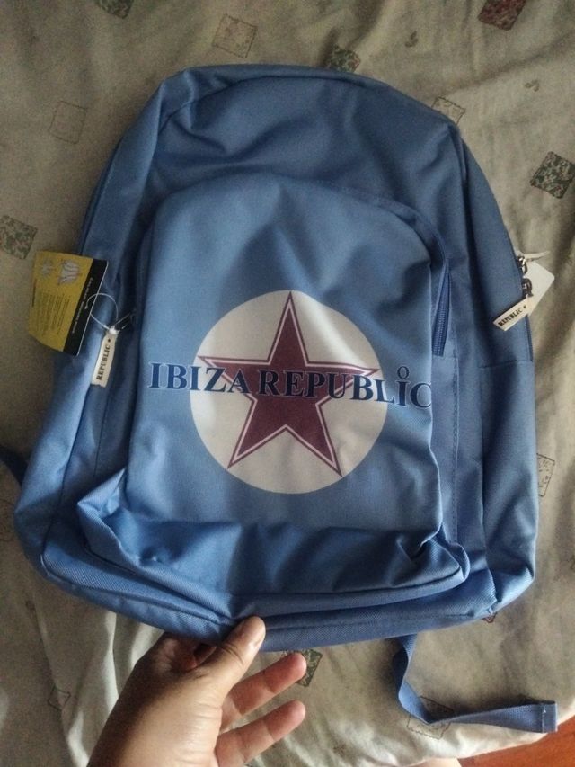 Mochila escolar grande azul