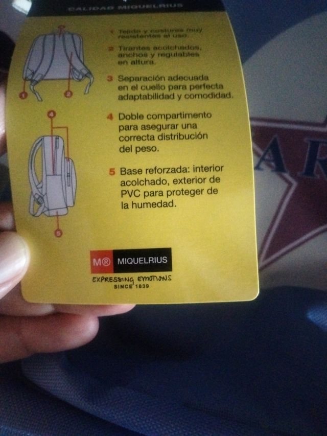 Mochila escolar grande azul