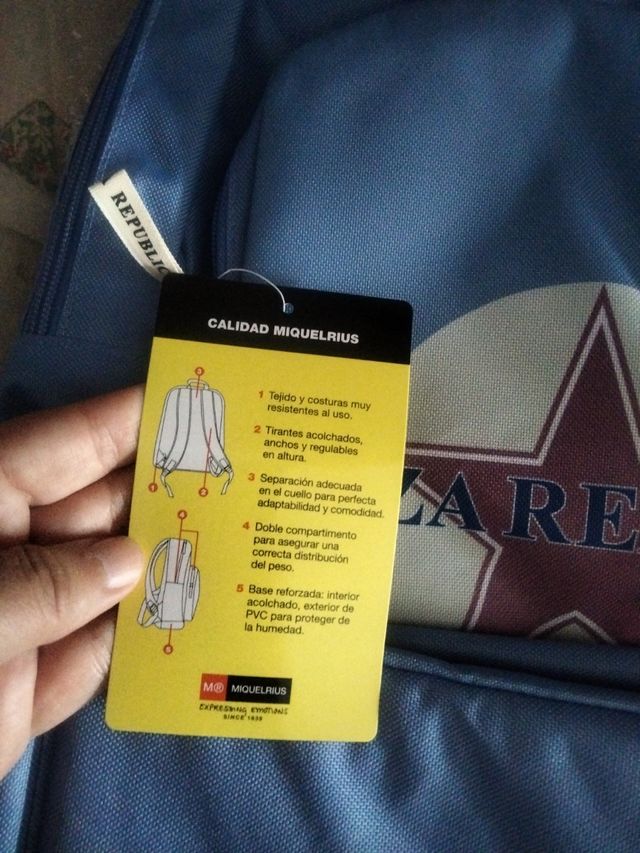 Mochila escolar grande azul