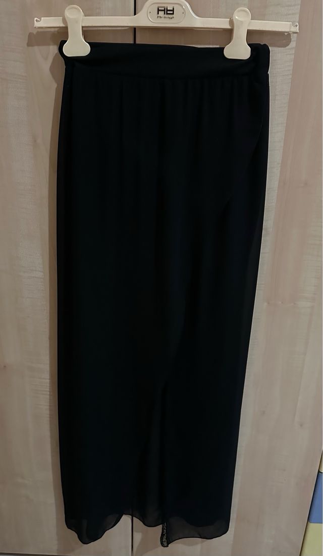 Gonna lunga trasparente con sottogonna nero