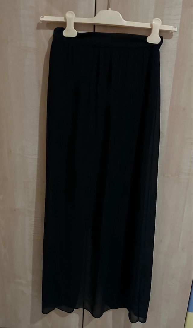 Gonna lunga trasparente con sottogonna nero