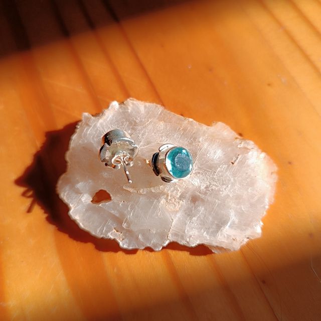 Pendientes plata y topacio azul