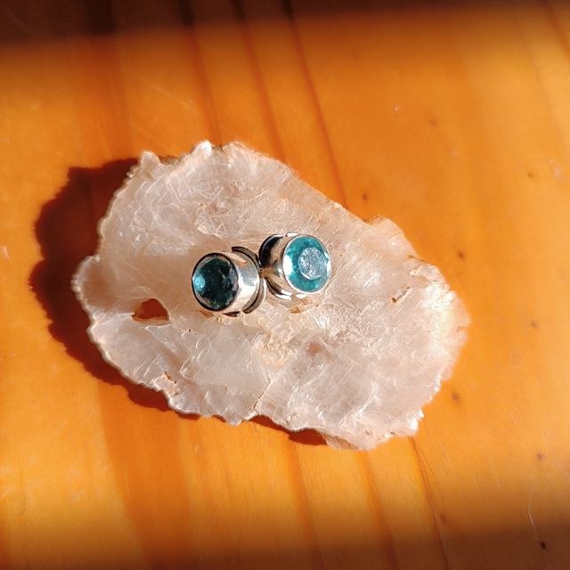 Pendientes plata y topacio azul