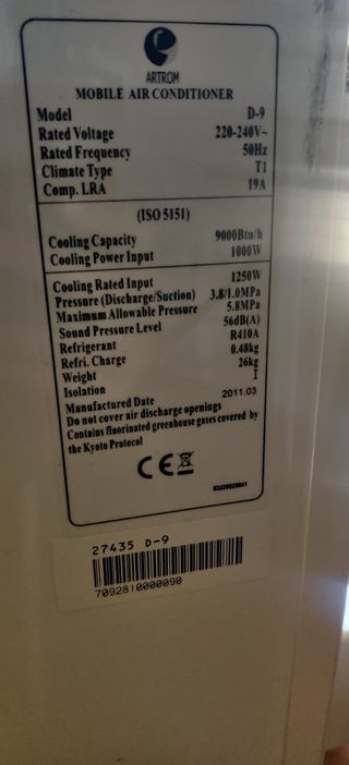 Aire acondicionado portátil