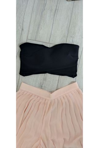 Conjunto de falda pantalón con top corto