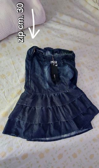 Abito denim jeans triple balze tg.XL 
