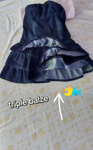 Abito denim jeans triple balze tg.XL 