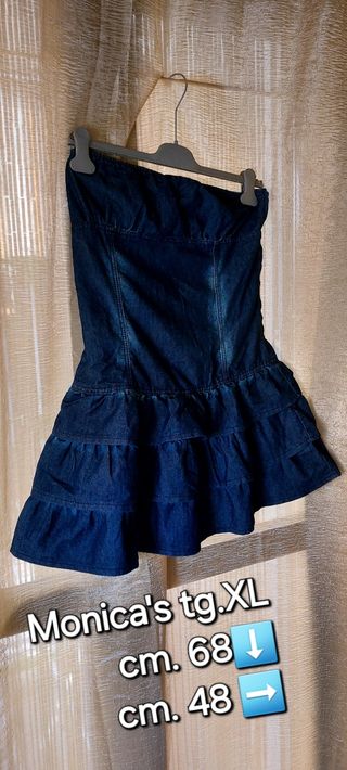 Abito denim jeans triple balze tg.XL 