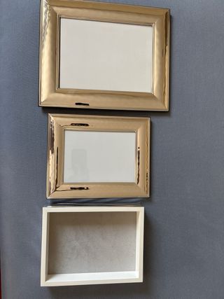 2 cornici  1 svuotatasche in argento