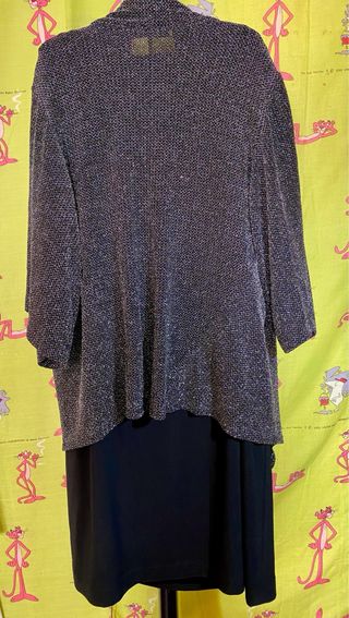 ENVÍO VESTIDO + KIMONO FIESTA gala negro plateado