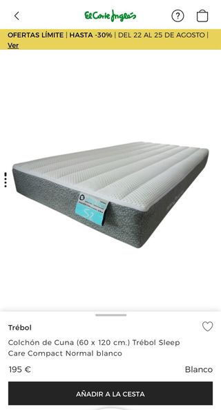 Colchón cuna 60x120 sleep care Trébol + Extras