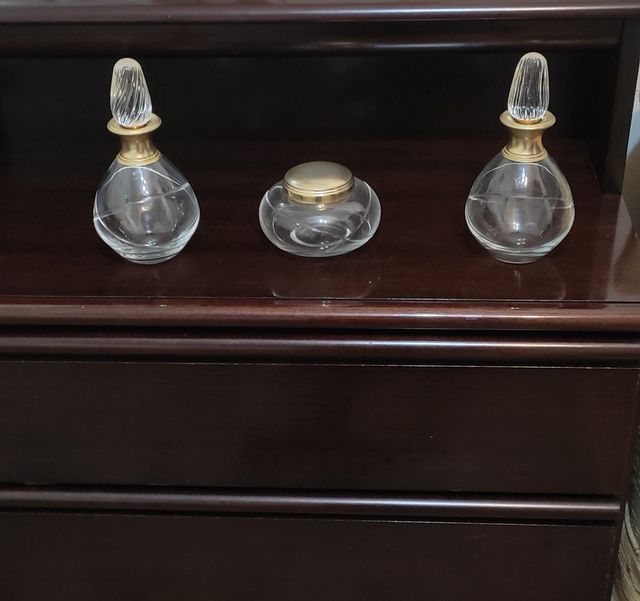 Juego de tocador. De cristal. 3 piezas