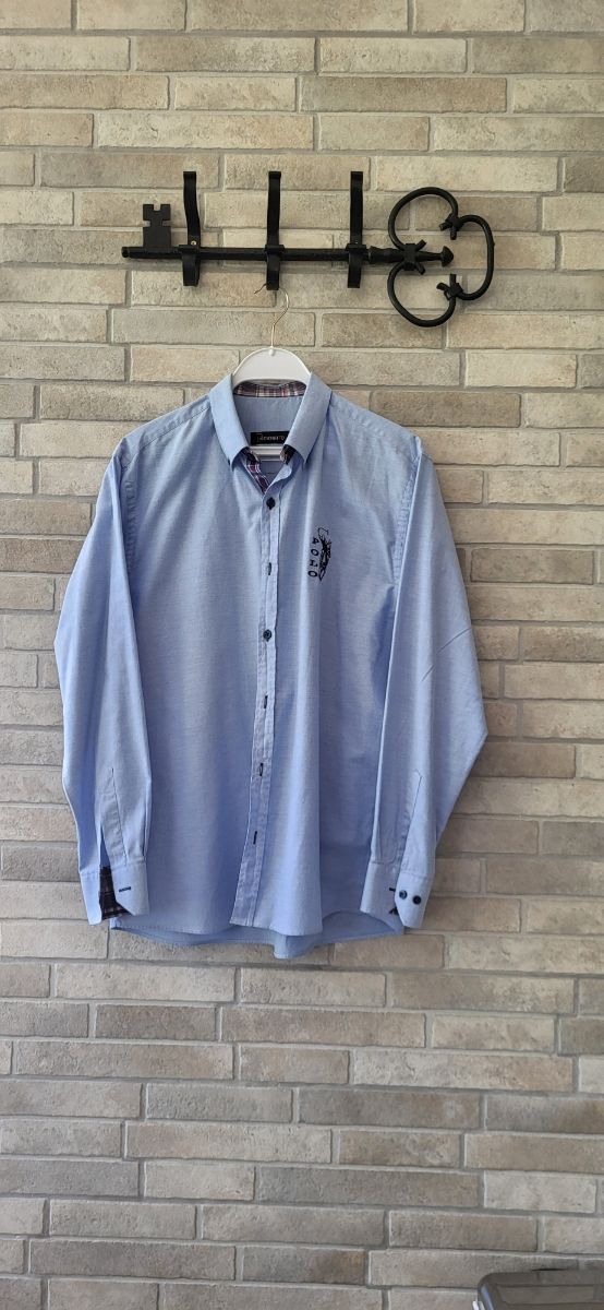 Camisa azul manga larga XL