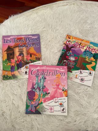 Lote 3 Cuentos con pegatinas en Frances