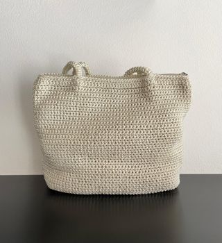 Borsa a tracolla camoscio/uncinetto