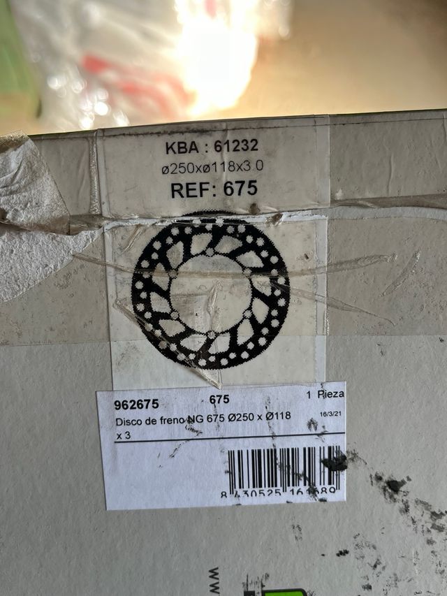 Disco de freno como nuevo moto  ng 675 250x118
