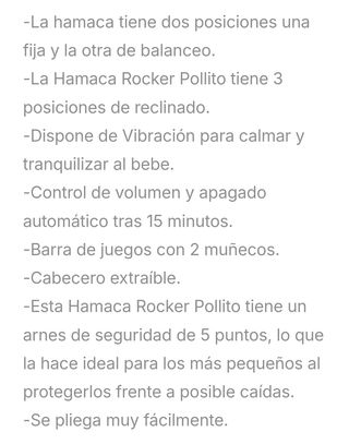 Hamaca bebe gandulita Kidsii pollito