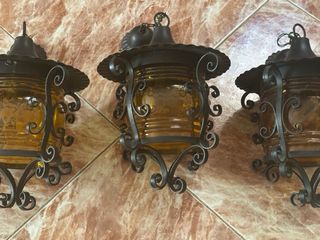 Lote 3 Faroles Forja Vintage