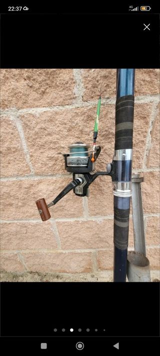 Cañas de pescar y maletín con accesorios