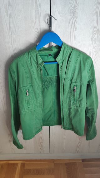 Cazadora vaquera Desigual verde 38