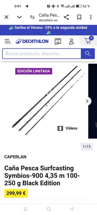 Caña pescar surfcasting carbono 