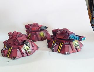 3 Turrets Painted for wargames sci-fi Blood Ravens