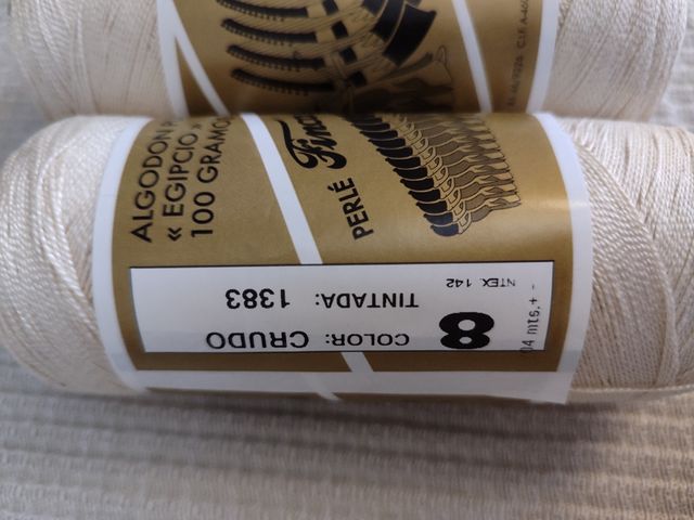 Perlé algodón egipcio 100% color crudo