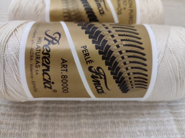 Perlé algodón egipcio 100% color crudo