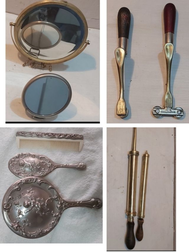 Antiguo tocador / espejo barbero/pinzas