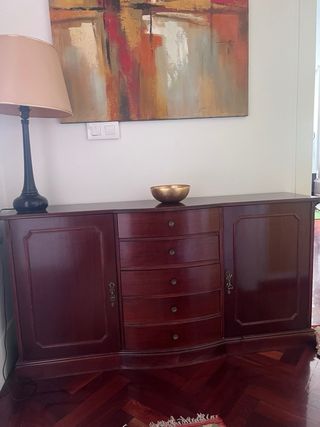 Mueble madera con zapatero