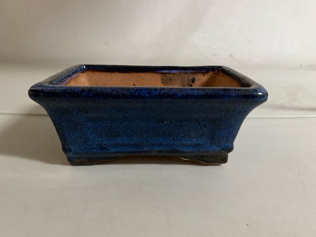 Maceta de ceramica azul para bonsai