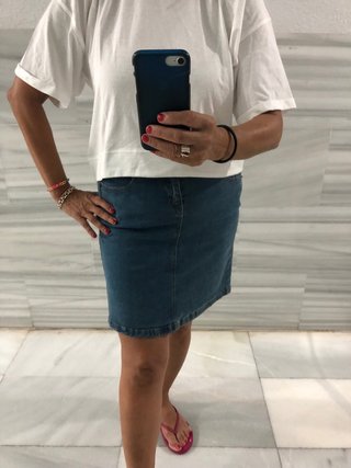 Falda corta tejana básica Unit talla S