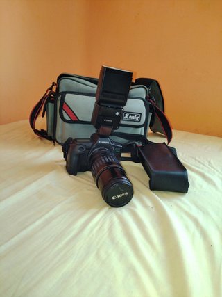 Cámara fotos antiguas con accesorios