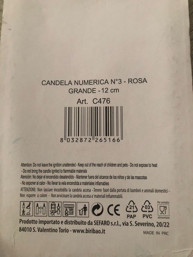 Candelina Party n.3 rosa