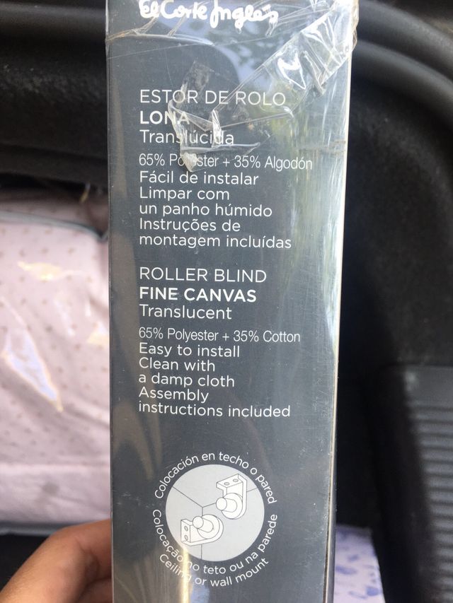 Estor enrollable loneta color lino 90x250