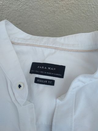 Camisa Zara cuello mao talla S 