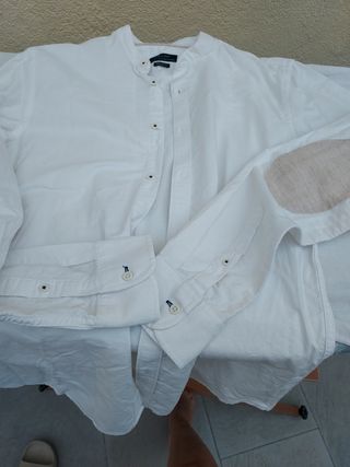 Camisa Zara cuello mao talla S 