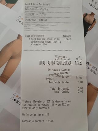 Faja enteriza Talla L