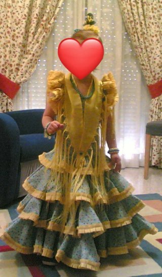 Traje flamenca flores niña