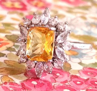 ANILLO GRANDE ART DECÓ TOPACIO TALLA 20