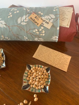 Makura cuscino giapponese con felce e ciliegio