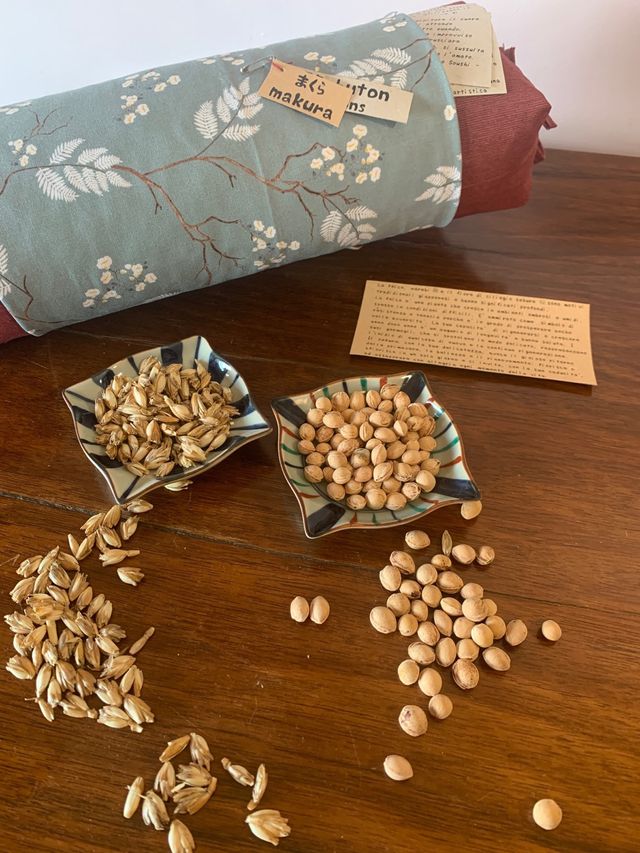 Makura cuscino giapponese con felce e ciliegio